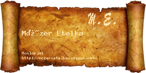 Mózer Etelka névjegykártya